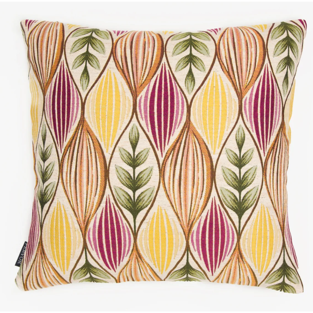 CUSHION TAPESTRY LEAF PLUM MULTI Fervor And Hue Mulligans Of Ballaghaderreen