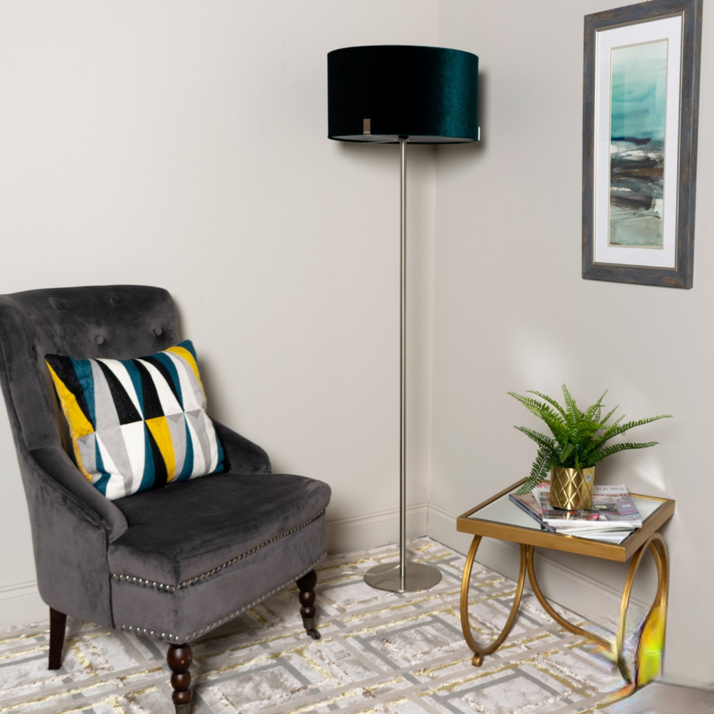 Charlotte modern floor lamp teal 158cm  SR1276DS Tara Lane Mulligans of Ballaghaderreen