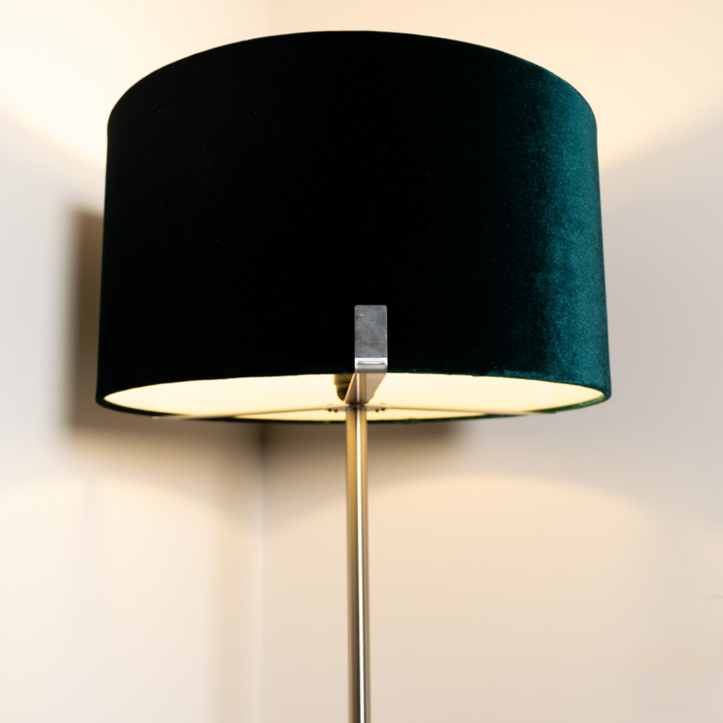 Charlotte modern teal velvet shade 158cm SR1276DS Tara Lane Mulligans of Ballaghaderreen