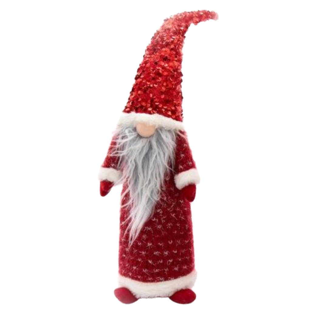 Christmas Red Sequin Gonk With Grey Beard Large XMR1498_01 Sifcon Mulligans of Ballaghaderreen