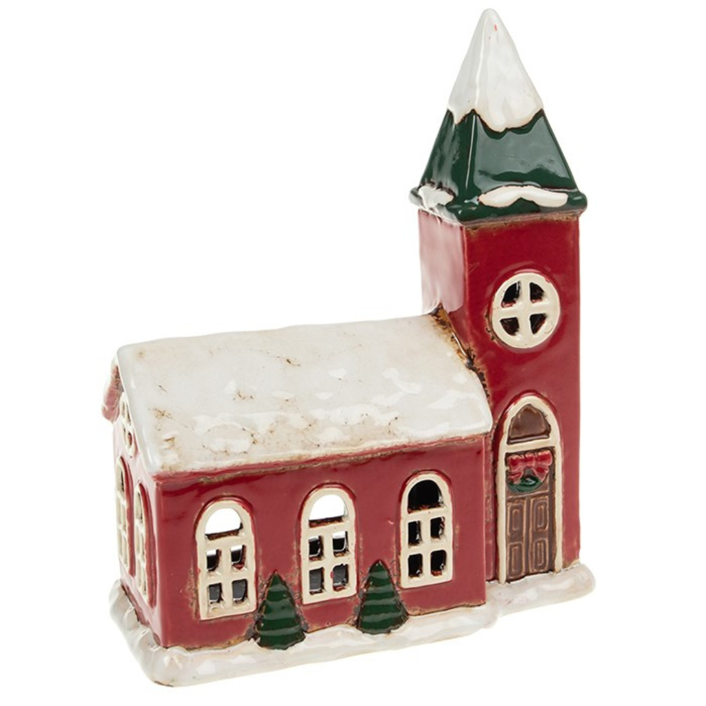 Church Tealight Large Christmas Village Pottery 310806 Joe Davies Mulligans of Ballaghaderreen