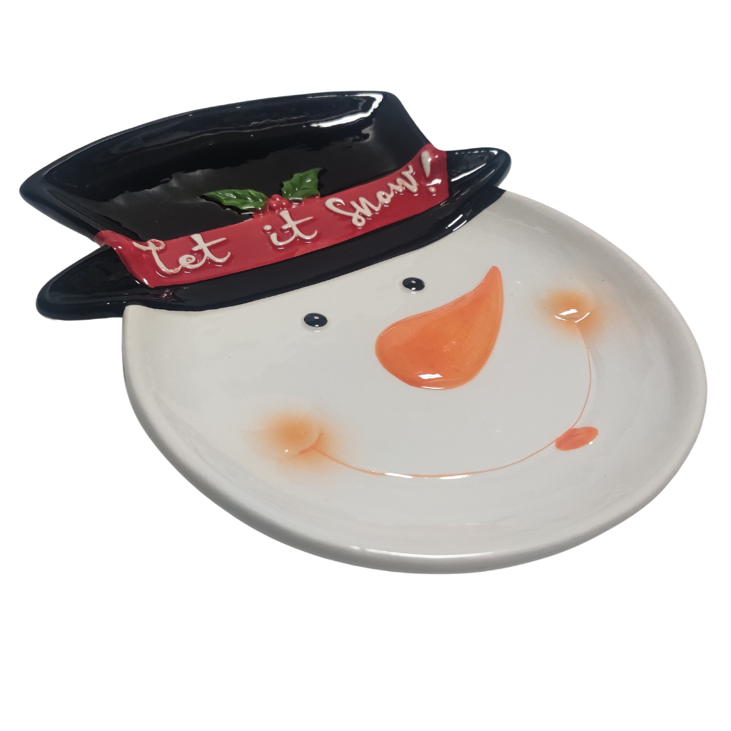 Cookie Snowman Finger Food Serving Plate XM8880 Widdop & Co. Mulligans of Ballaghaderreen