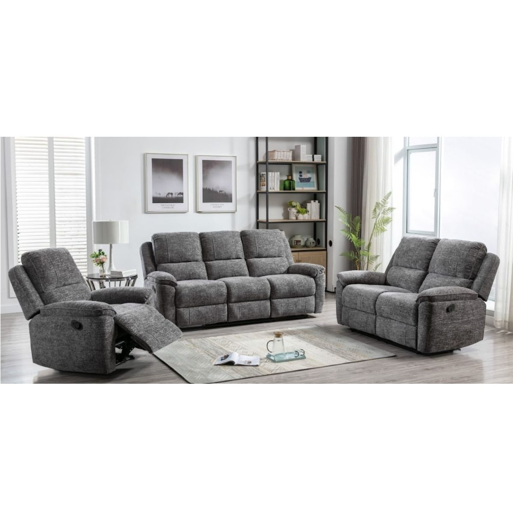 Denzel Dante Ash grey sofa recliner Denzel 3 2 1 All Reclining Image Furnishings Mulligans of Ballaghaderreen