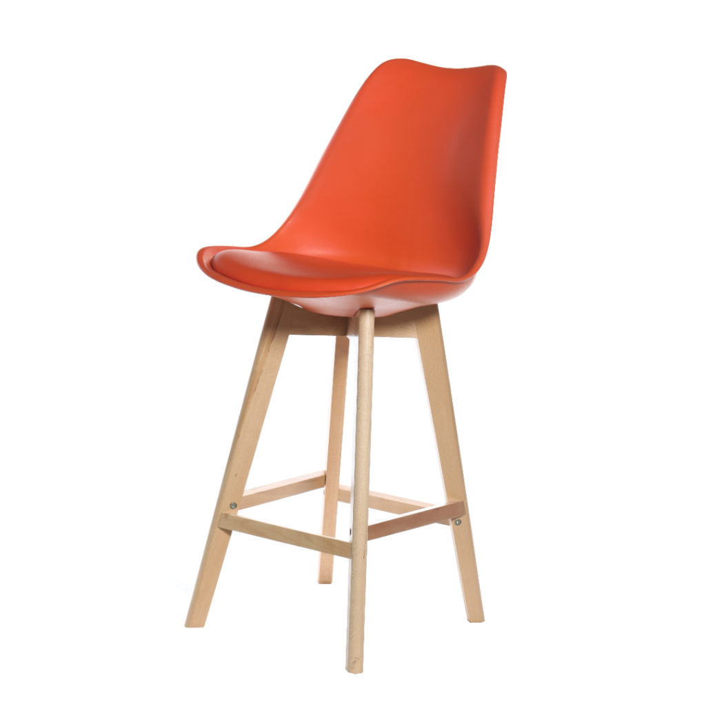 Eames Style Deluxe Bar Stool Orange Fervor and Hue Mulligans of Ballaghaderreen