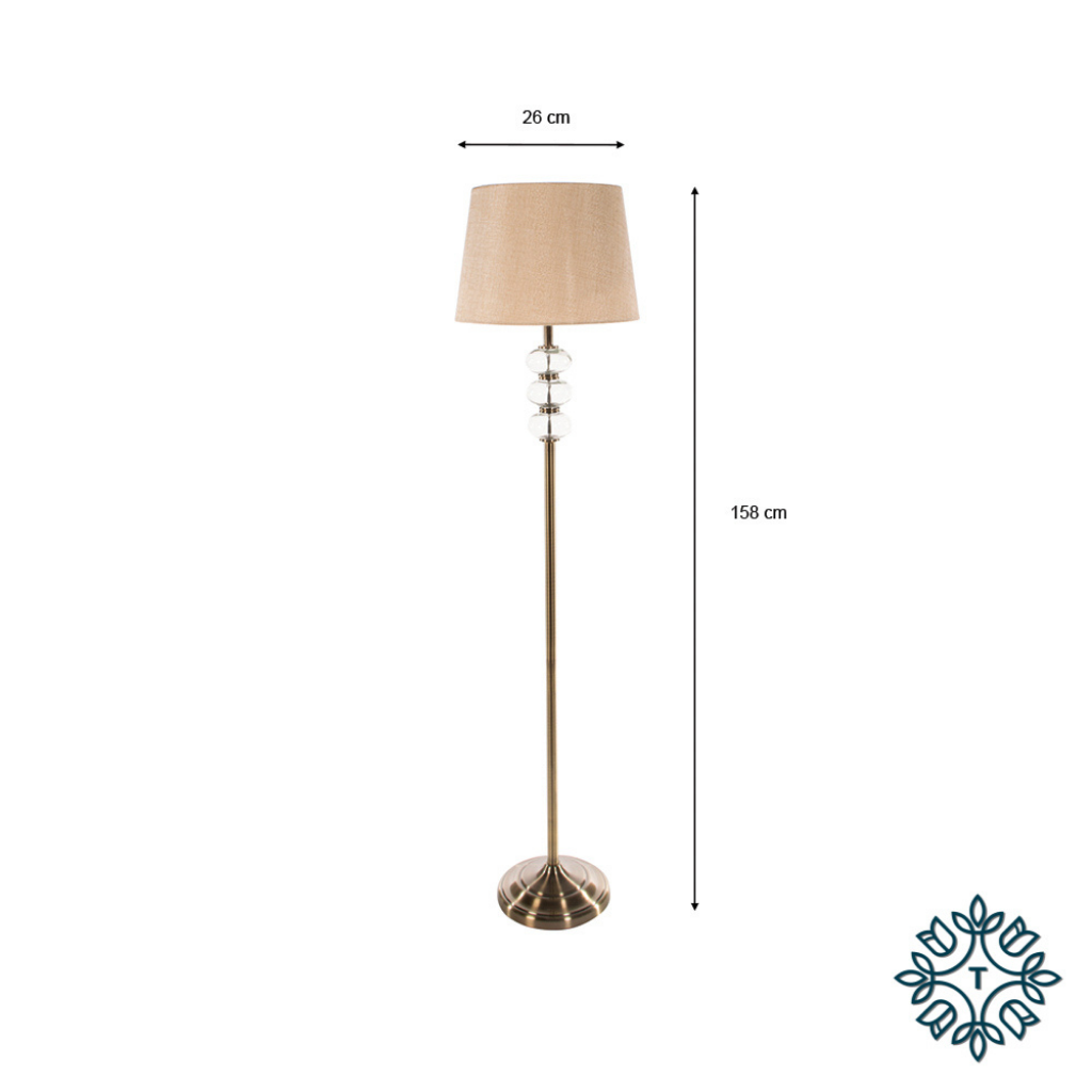 Jane Floor Lamp Bronze Glass Detail Stem Dimensions 158cm TH5104 Tara Home Mulligans of Ballaghaderreen