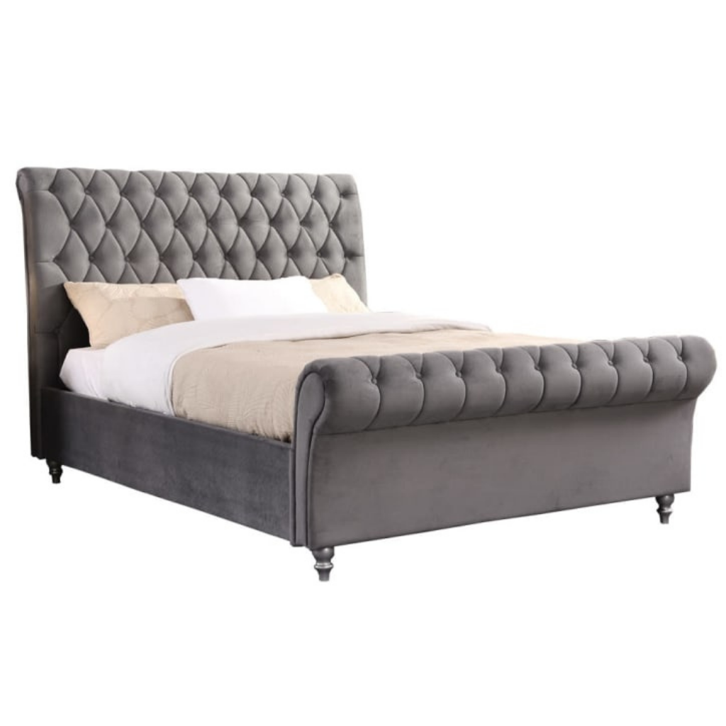 Kilkenny Grey Bedframe 6ft superking Fabric Luxury GIE Mulligans Of Ballaghaderreen