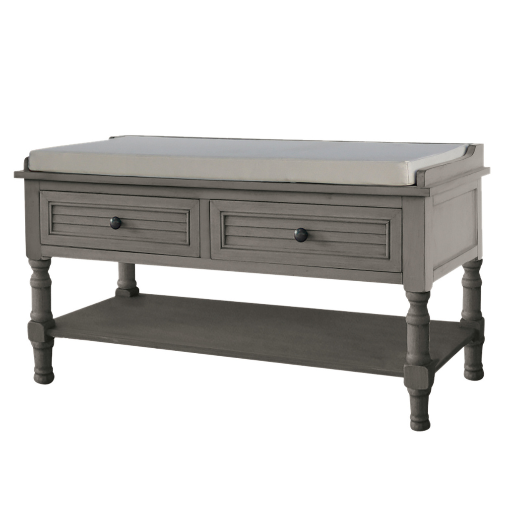 Savannah Grey Two Drawer Cushion Bench FUR966273 McLoughlins RS Mulligans of Ballaghaderreen