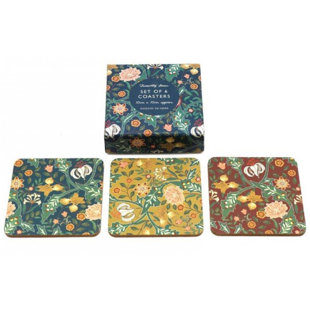 Set 6 Suffolk Pattern Coasters floral HH5784 Sifcon Intl Mulligans of Ballaghaderreen