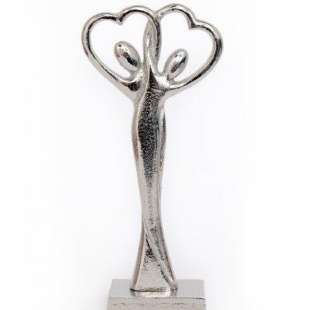 Silver Couple Linked Heart Ornament 27cm OR1083 Mulligans of Ballaghaderreen