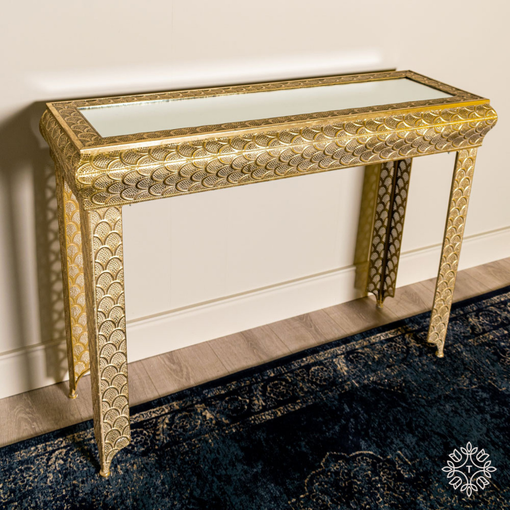 TH5207DS Casablanca console 110cm table gold metal Tara Home Mulligans of Ballaghaderreen