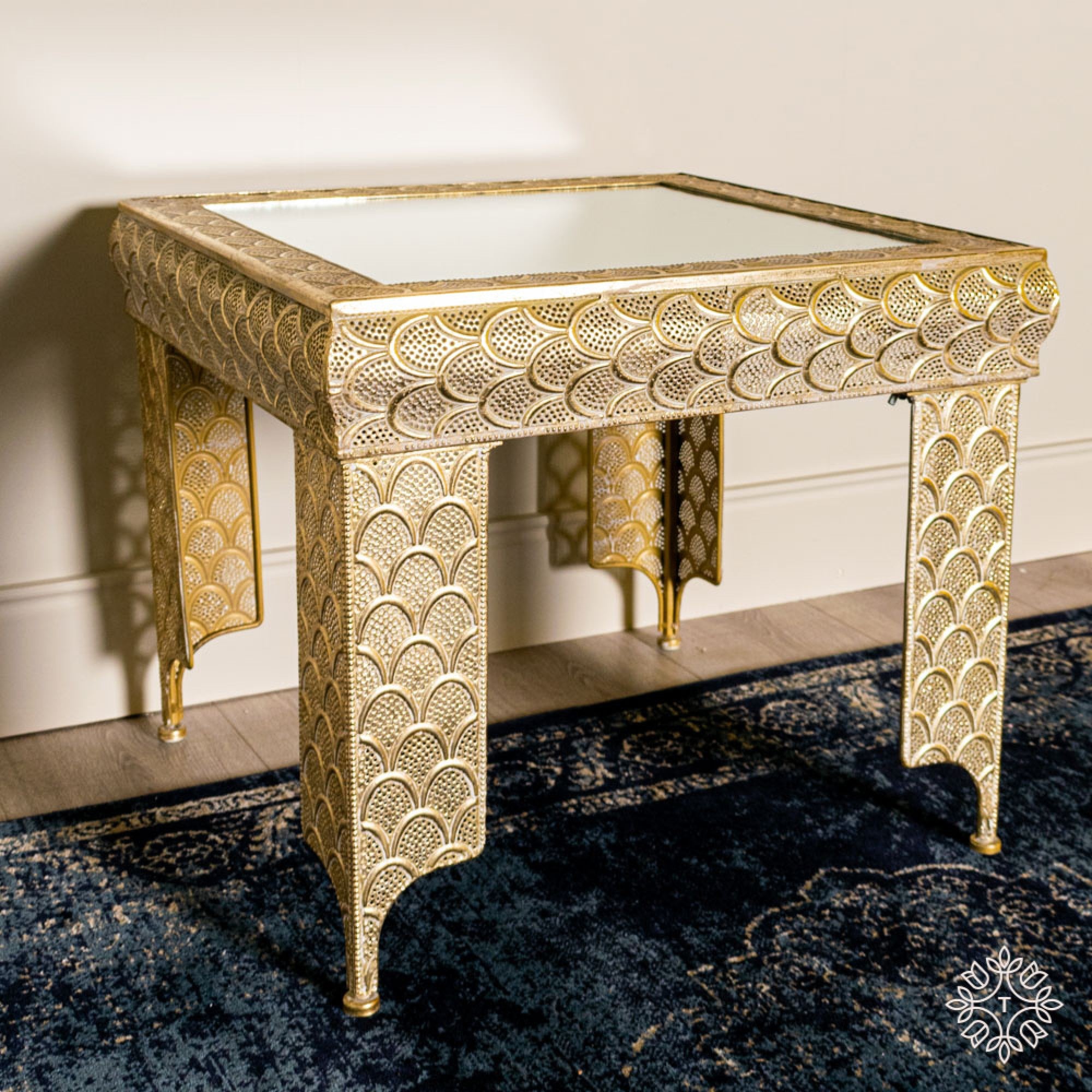 TH5208DS Casablanca side table gold mirrored Tara Home Mulligans of Ballaghaderreen