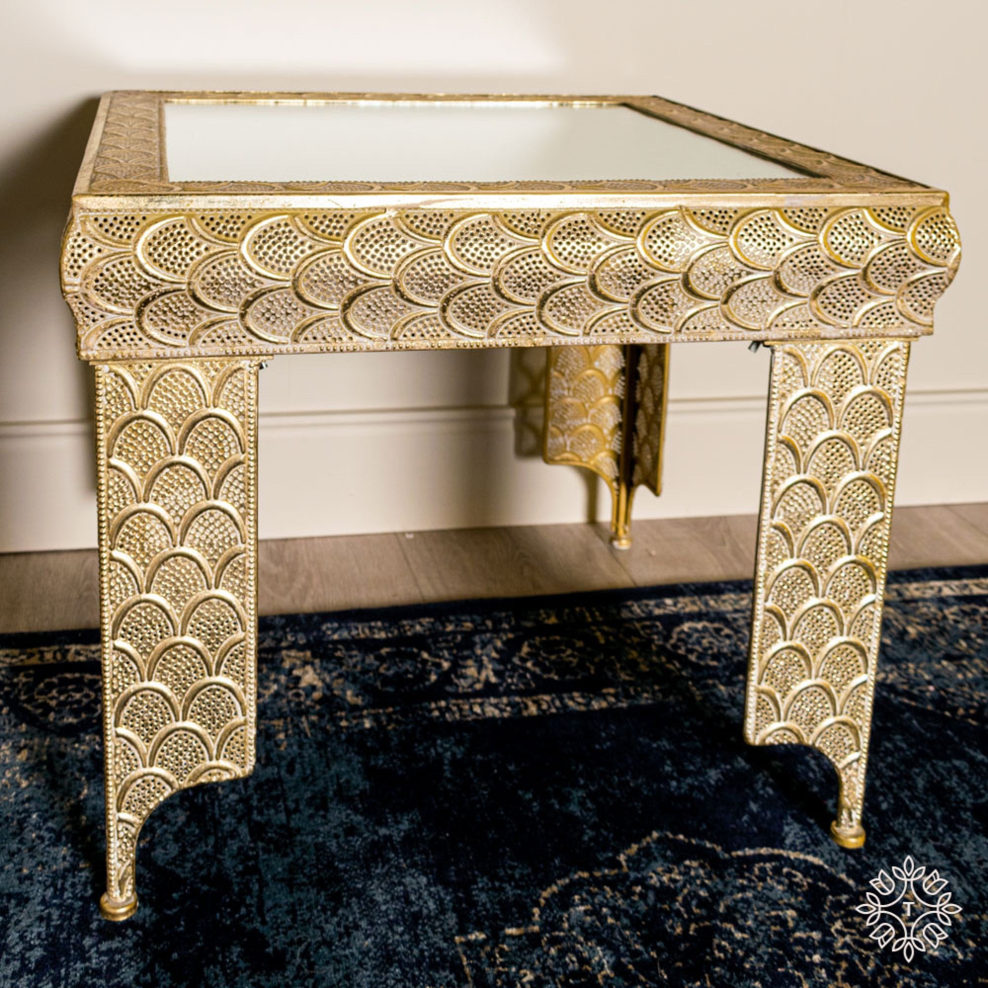 TH5208DS Casablanca side table gold mirrored Tara Home Mulligans of Ballaghaderreen