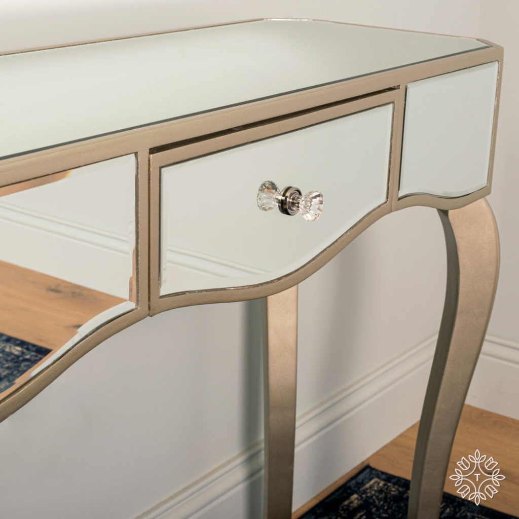 TH5274DS Reflections 1 drawer console curved legs silver Tara Lane Mulligans of Ballaghaderren