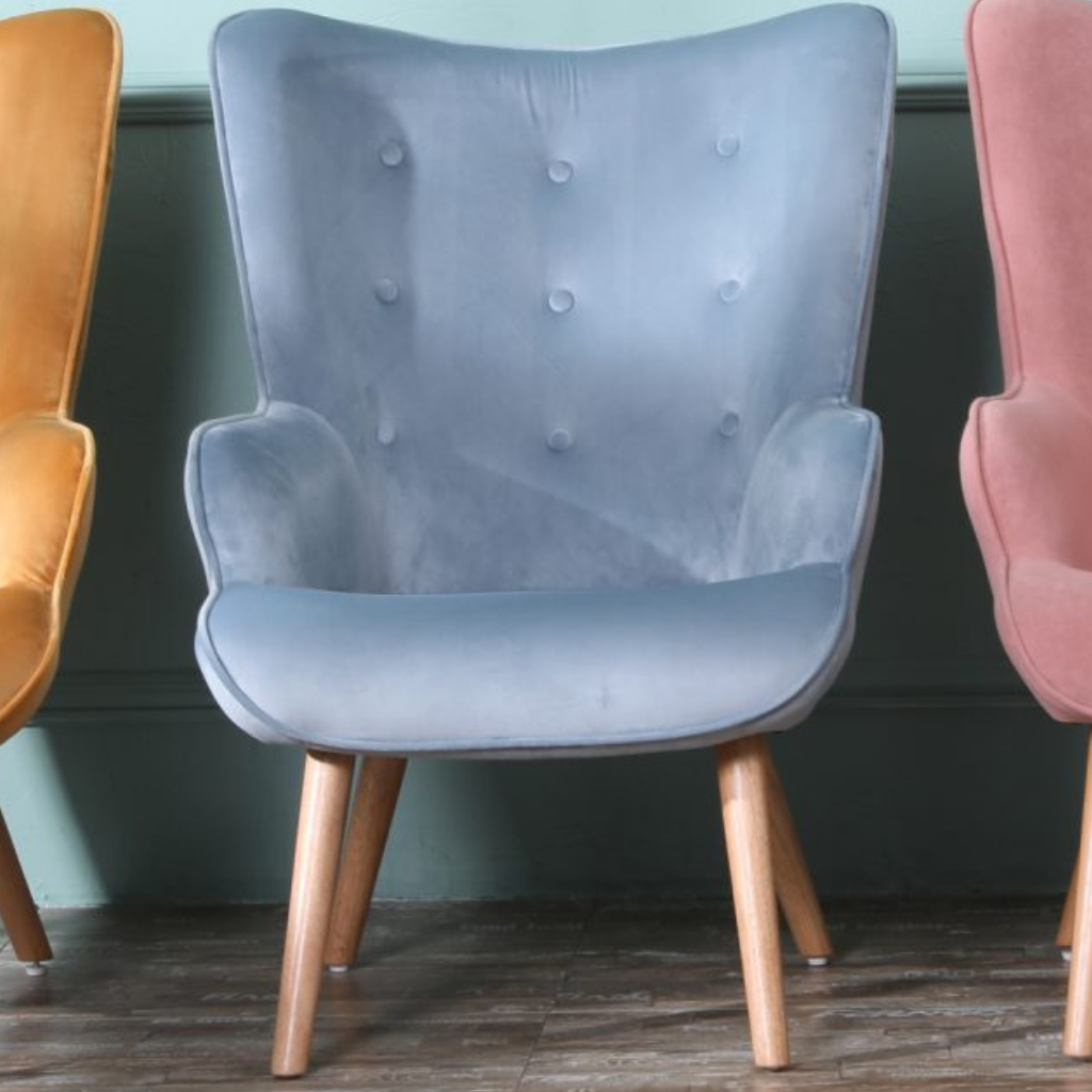 The Juno Accent Chair Powder Blue Holroyd and Jones Mulligans of Ballaghaderreen