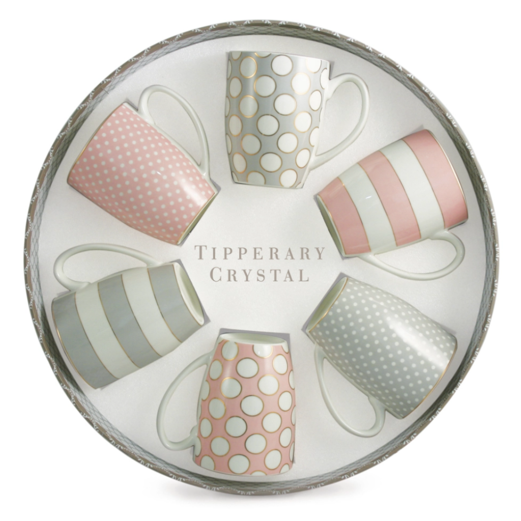 Tipperary Crystal Spots & Stripes Set of 6 Party Pack Mugs Tipperary Crystal Mulligans of Ballaghaderreen