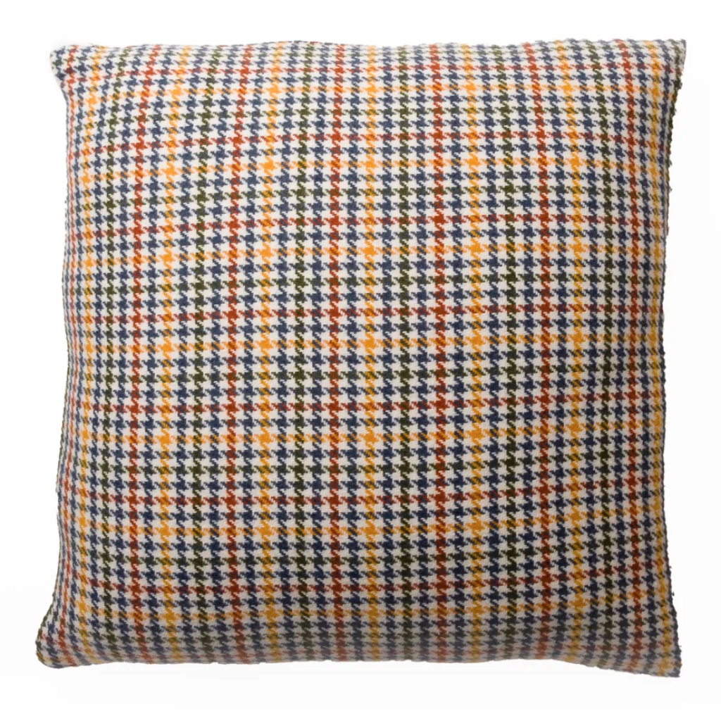 Tweedy Houndstooth Multicolour Cushion 100 Percent wool Fervor and Hue Mulligans of Ballaghaderreen