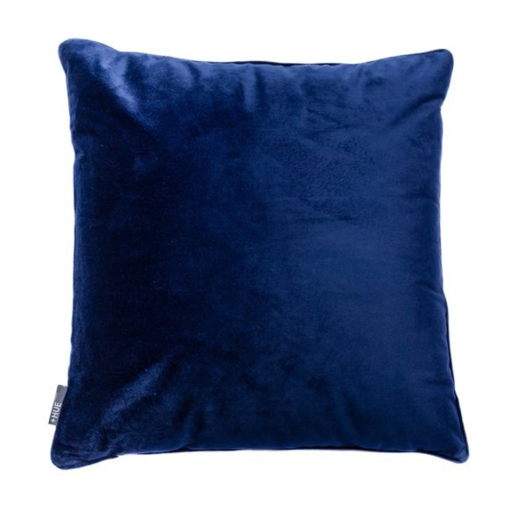 Velvet Midnight Blue Piped Cushion
