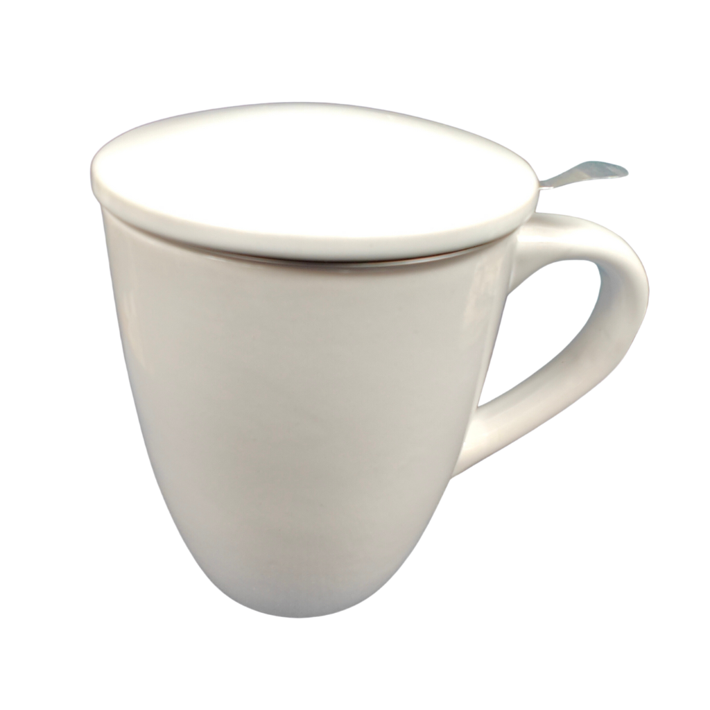 White Mug With Filter & Lid set 320ml JK154002F Kavanagh Giftware Mulligans of Ballaghaderreen