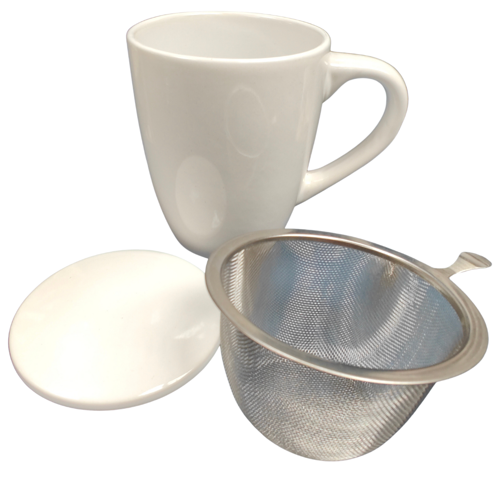 White Mug With Filter & Lid set 320ml box JK154002F Kavanagh Giftware Mulligans of Ballaghaderreen